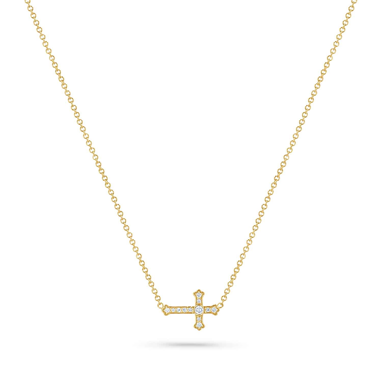 Diamond Sideways Cross Necklace
