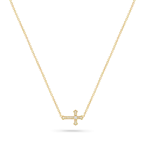 Diamond Sideways Cross Necklace