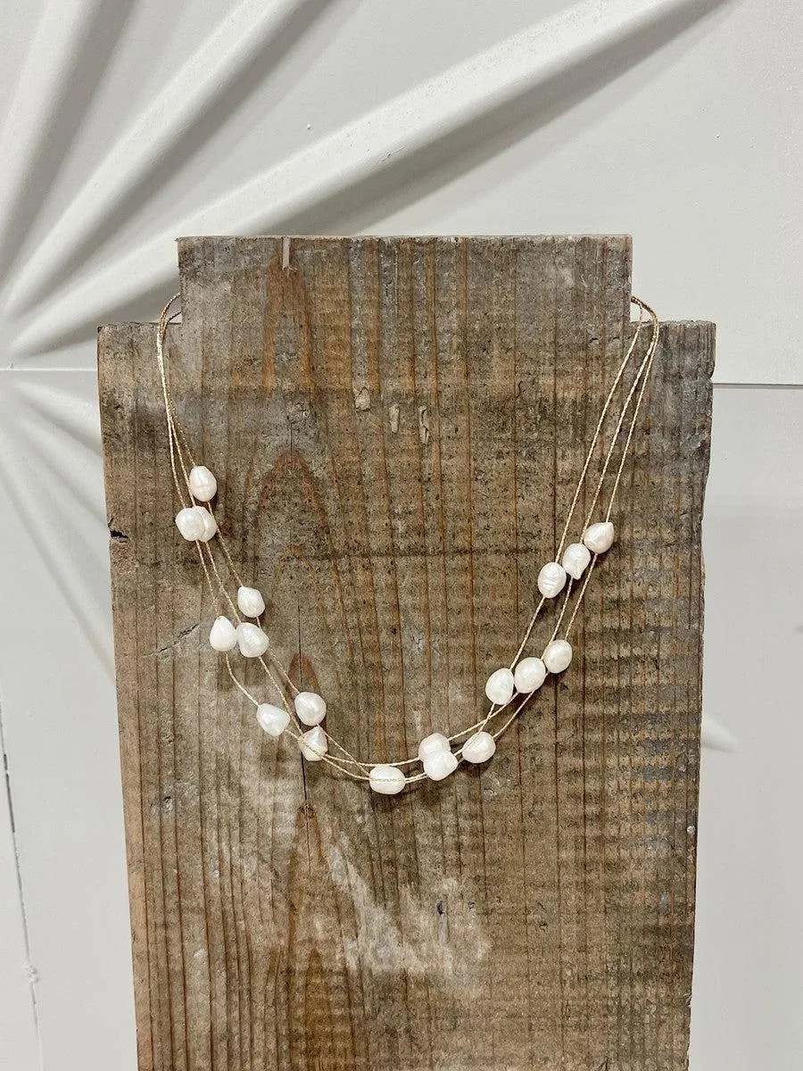 Dilbert Gold Pearl Necklace