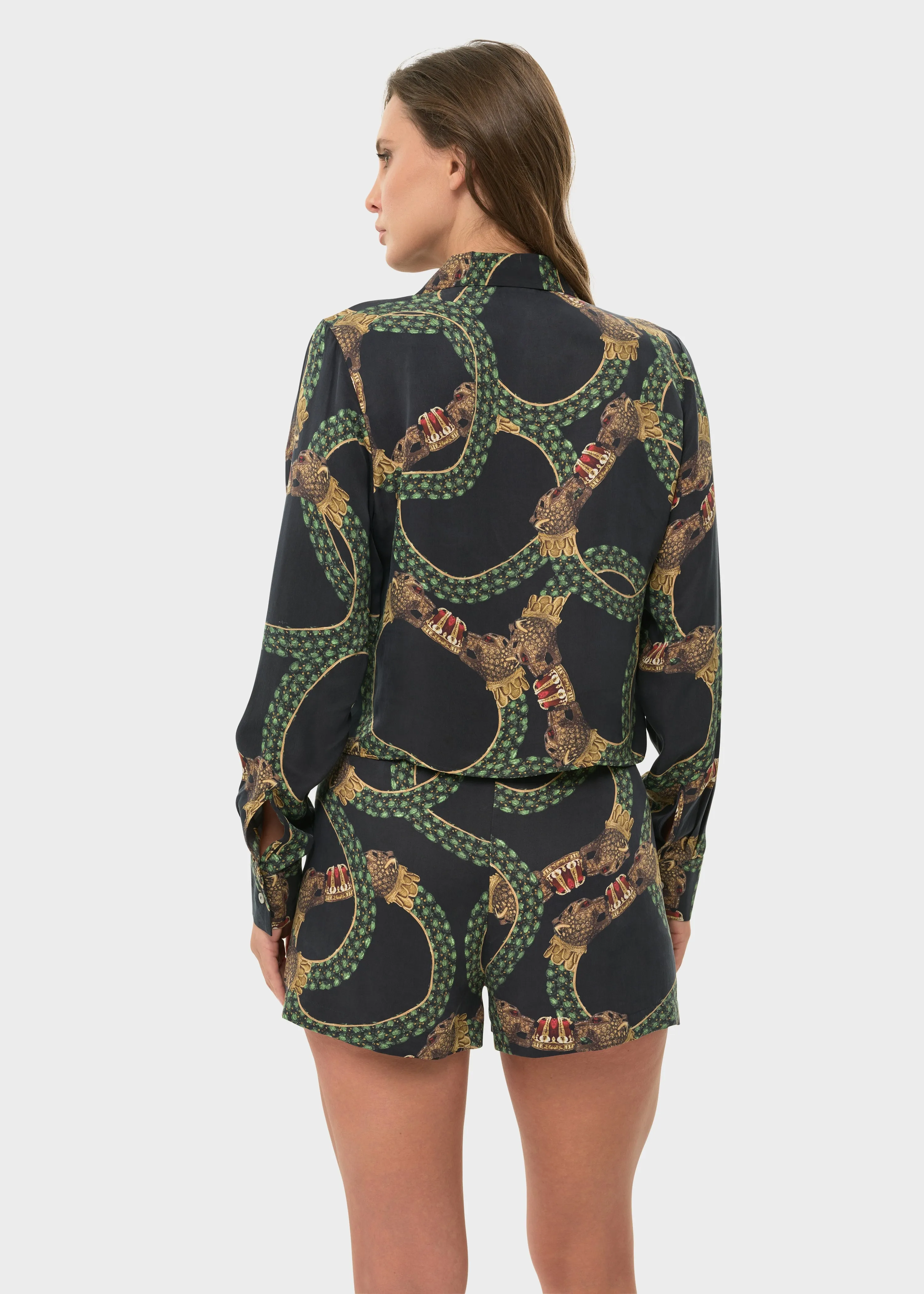 Dion Mystique Cropped Button Down Shirt