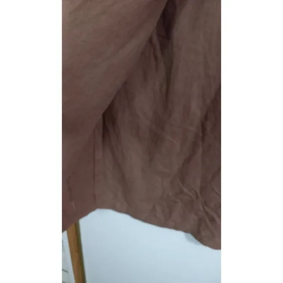 Eileen Fisher New York Medium Linen Brown Maxi Wrap Boho Lagenlook Minimalist Sk