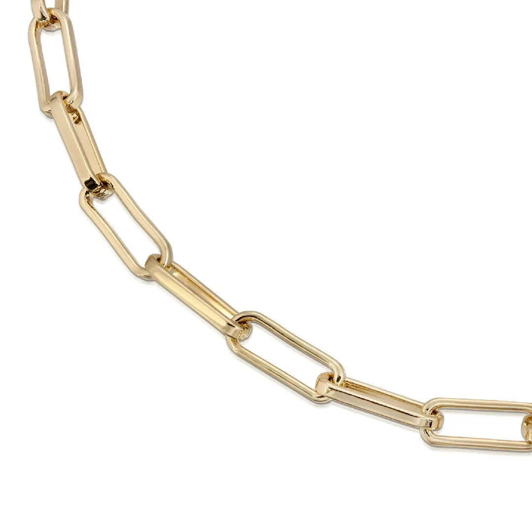 Eklexic Elongated Link Chain Necklace in Gold