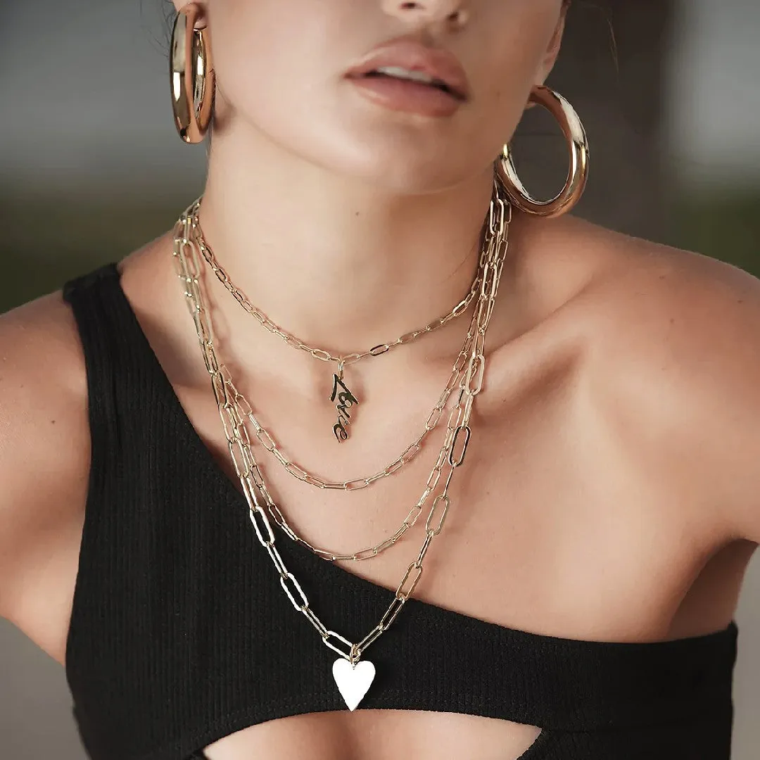 Eklexic Elongated Link Chain Necklace in Gold