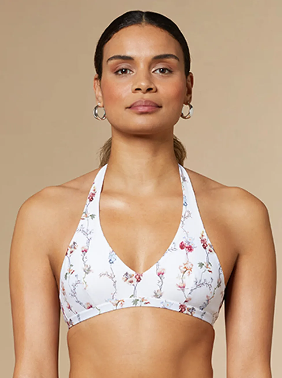 Eliza Halterneck Bikini Top White