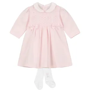 Elke Pink Baby Girl Dress & Tights
