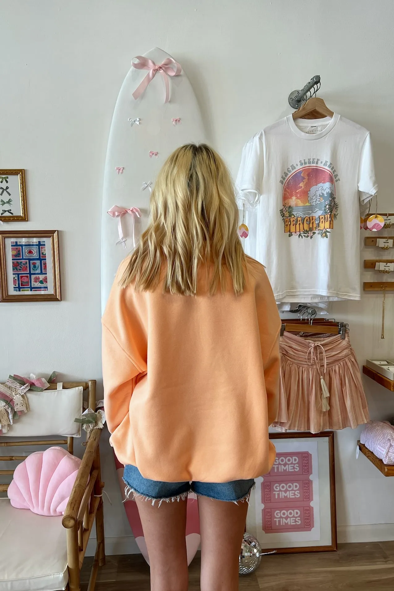 Embroidered Sweatshirt in Orange | Restocked