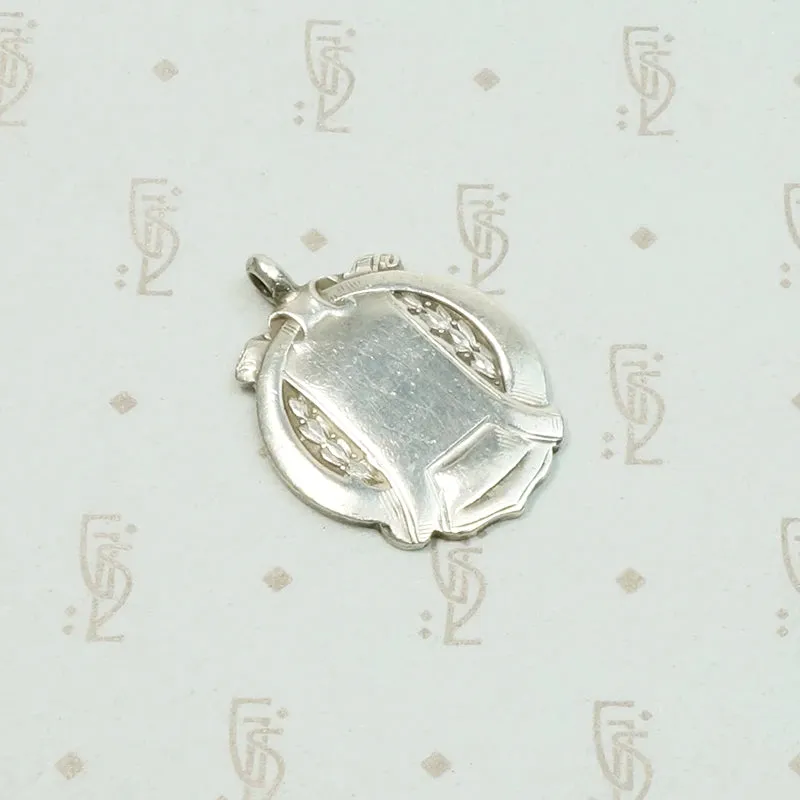 English Art Deco Sterling Silver Medal Fob