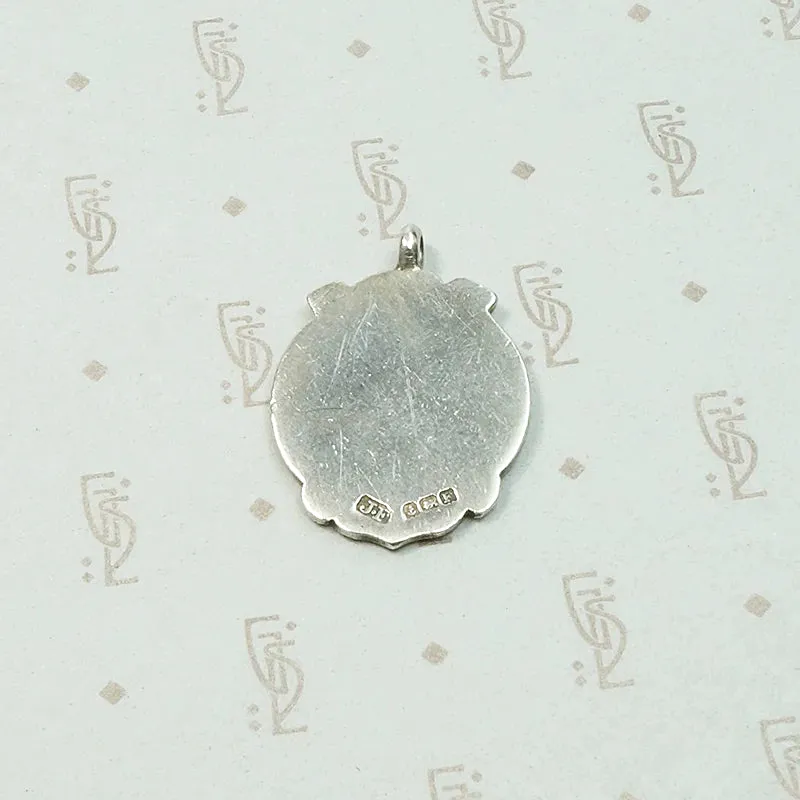 English Art Deco Sterling Silver Medal Fob