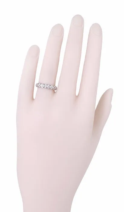 Fabyan Art Deco Estate Rose Cut Diamond Wedding Ring in Platinum - Size 5.75