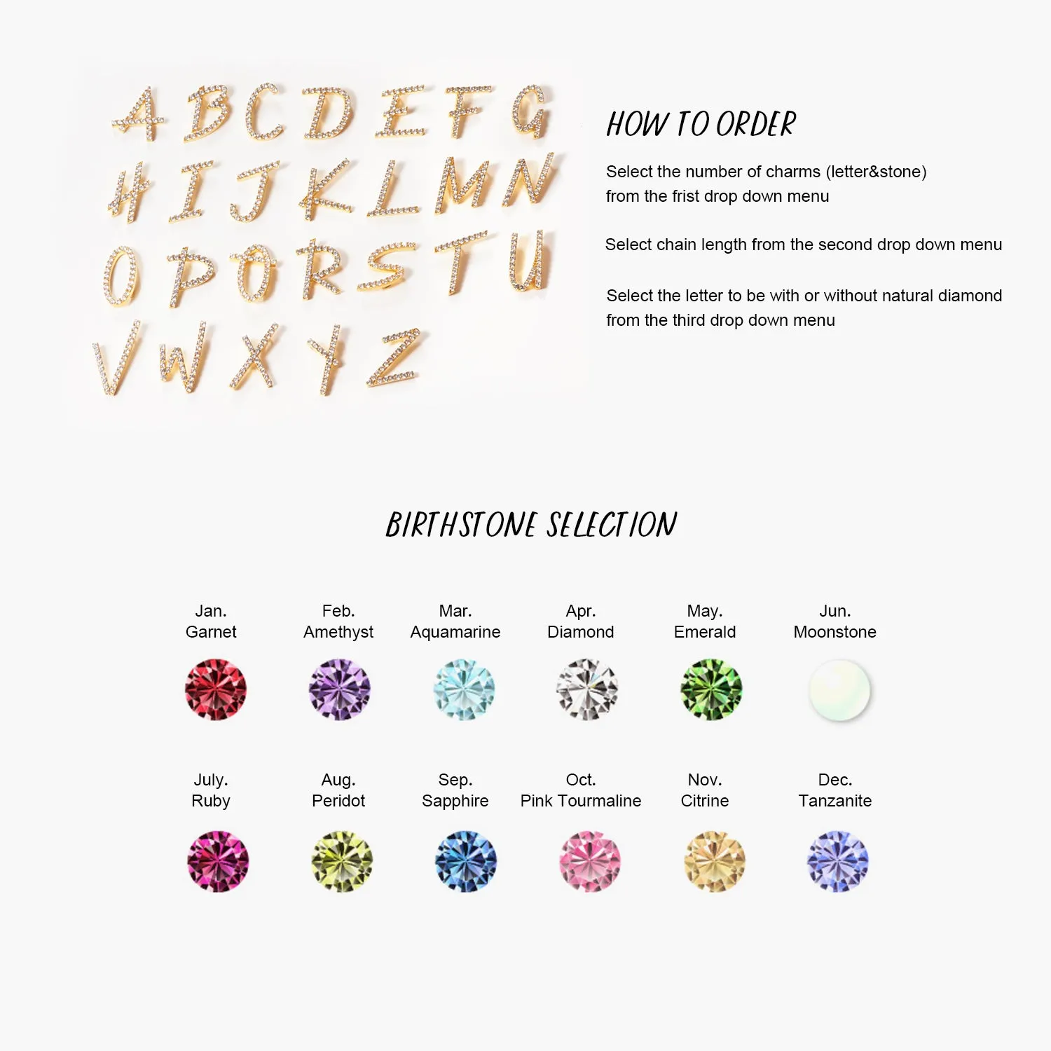 Fashion Custom Personalized Letter With Diamond 6x8 Oval Birthstone Necklace