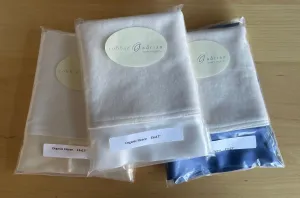 Fleece Organic Baby Blanket with Silk Straight Trim Littlest Robbie 15x17" White Silk