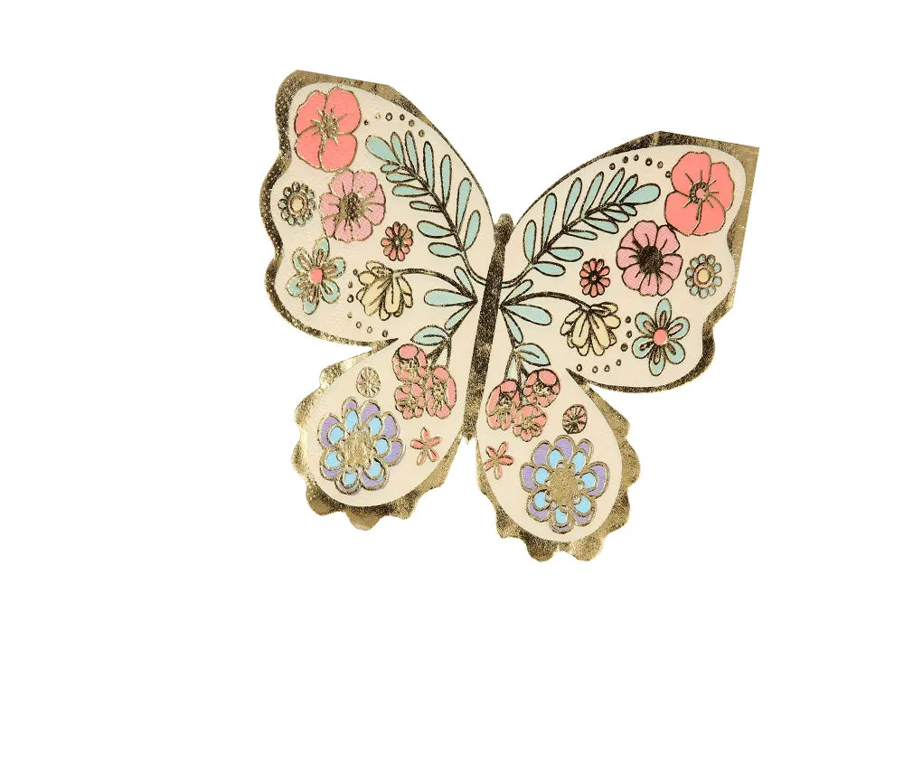 Floral Butterfly Paper Napkins