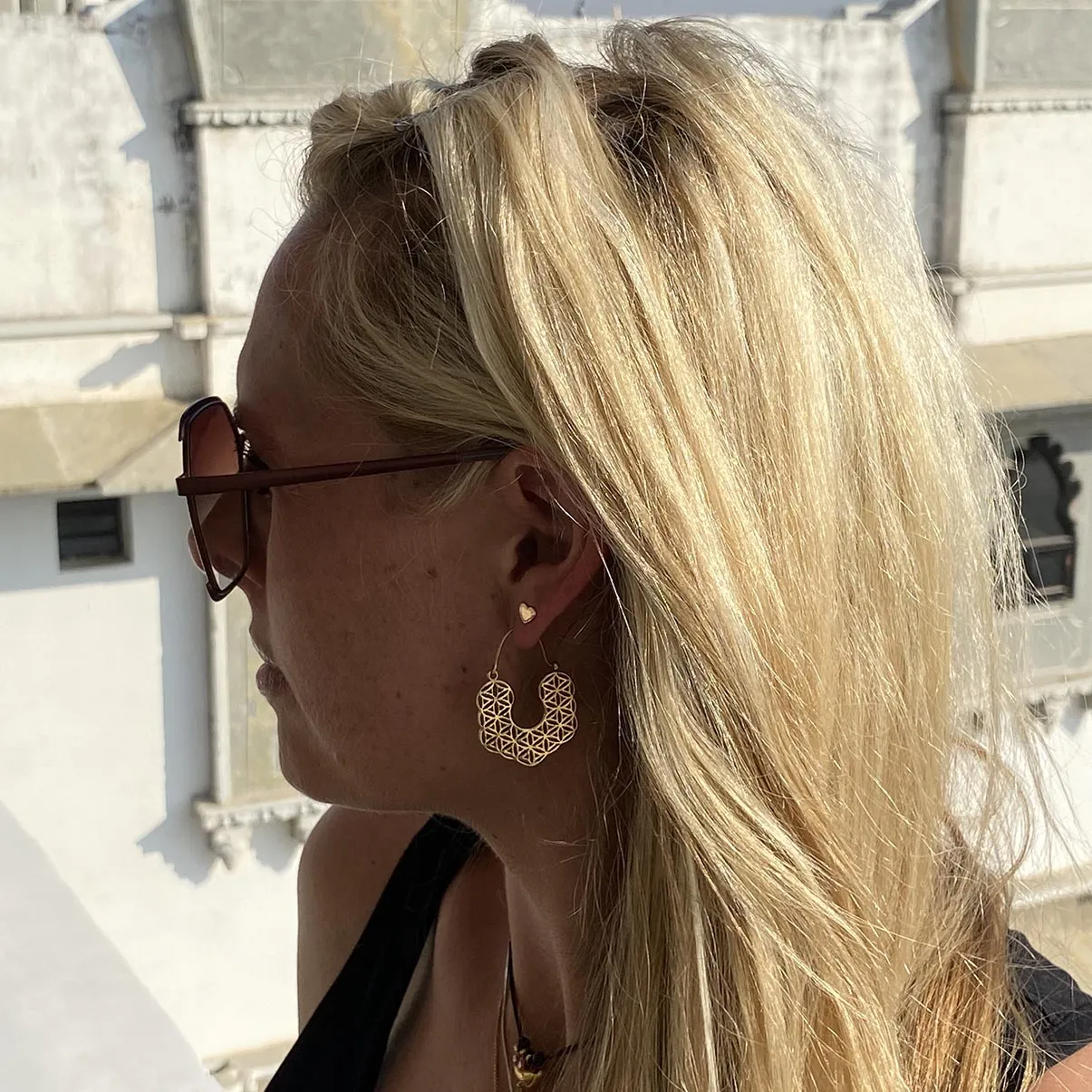 Flower of Life Gold Earrings