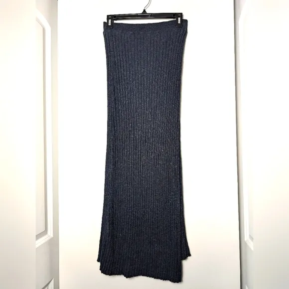 Free people skirt ribbed midi better days long sweater skirt w split cozy