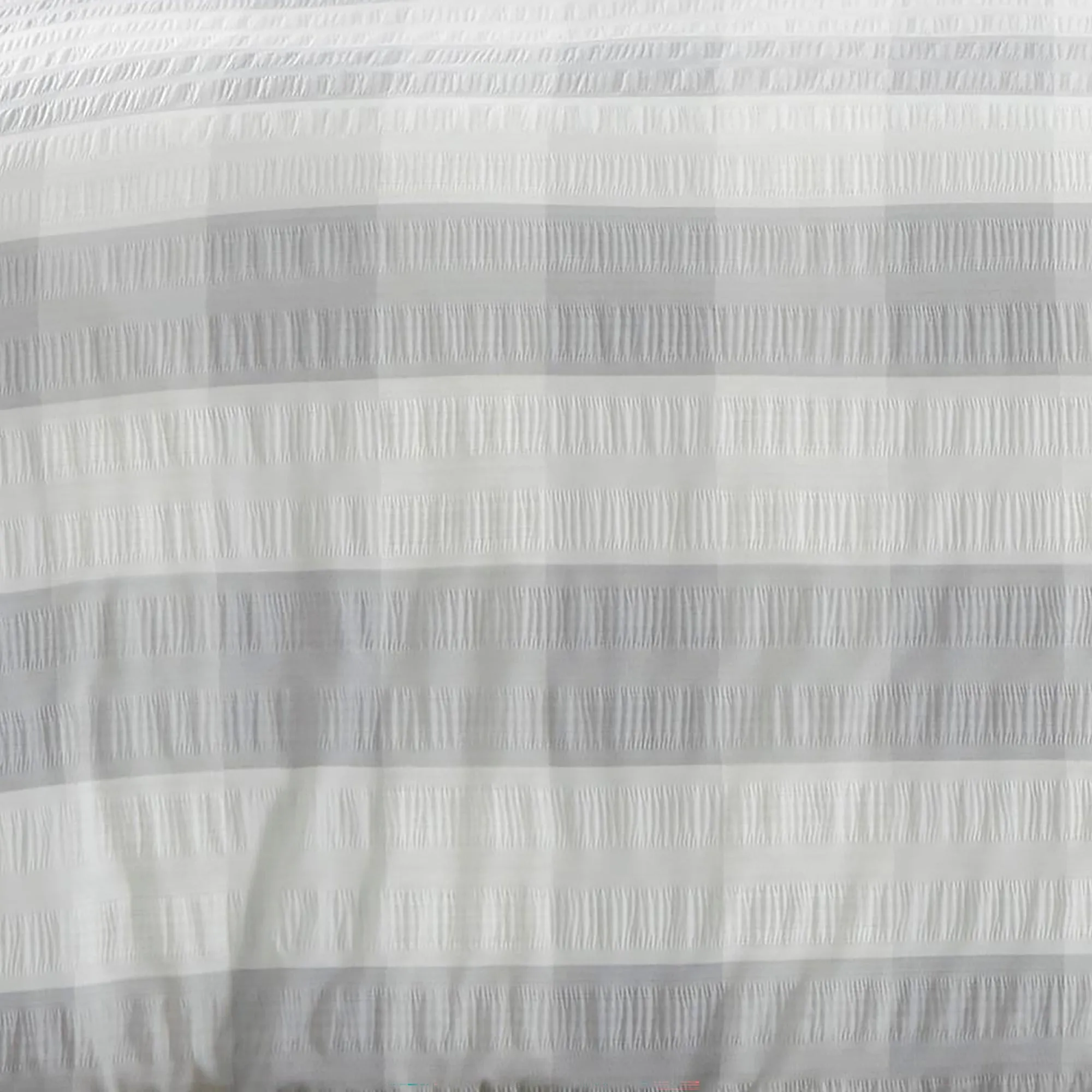 Fusion Seersucker Gingham Duvet Cover Set - Silver