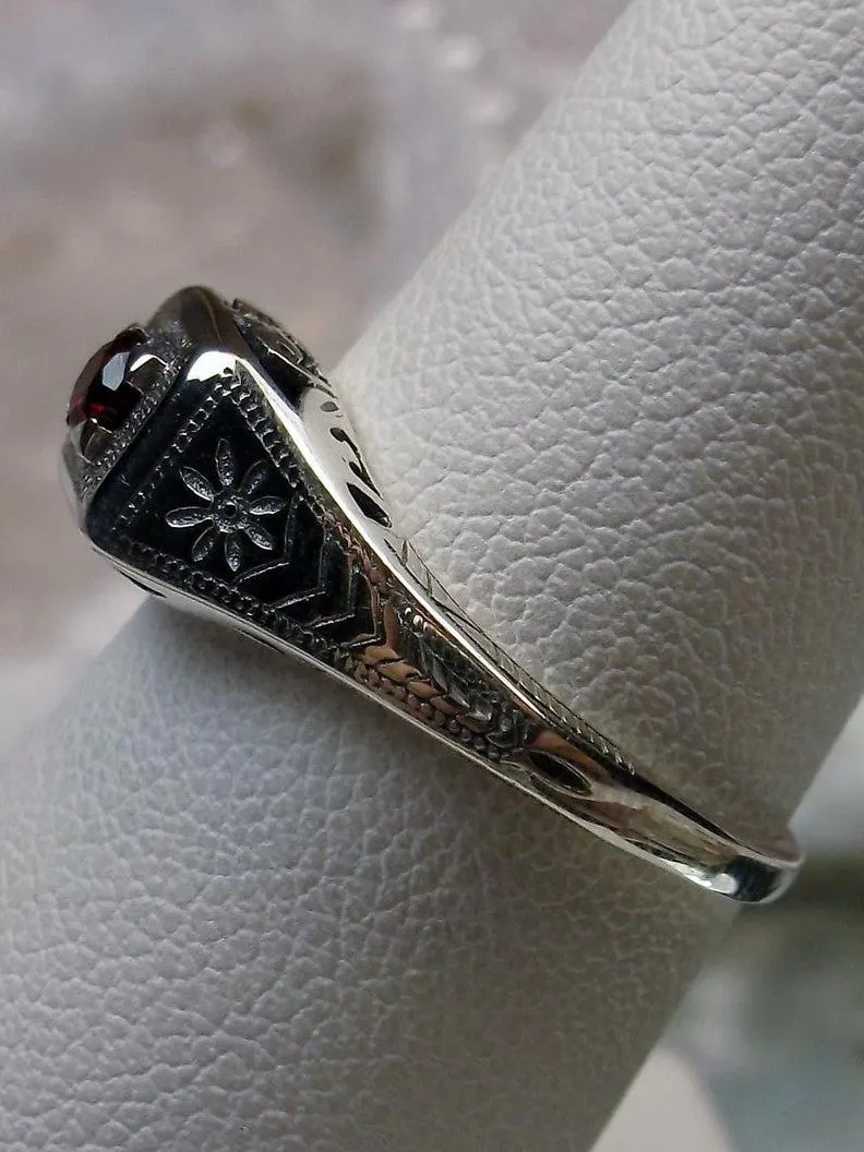 Garnet Ring, Natural Gemstone, Art Deco Jewelry #D155