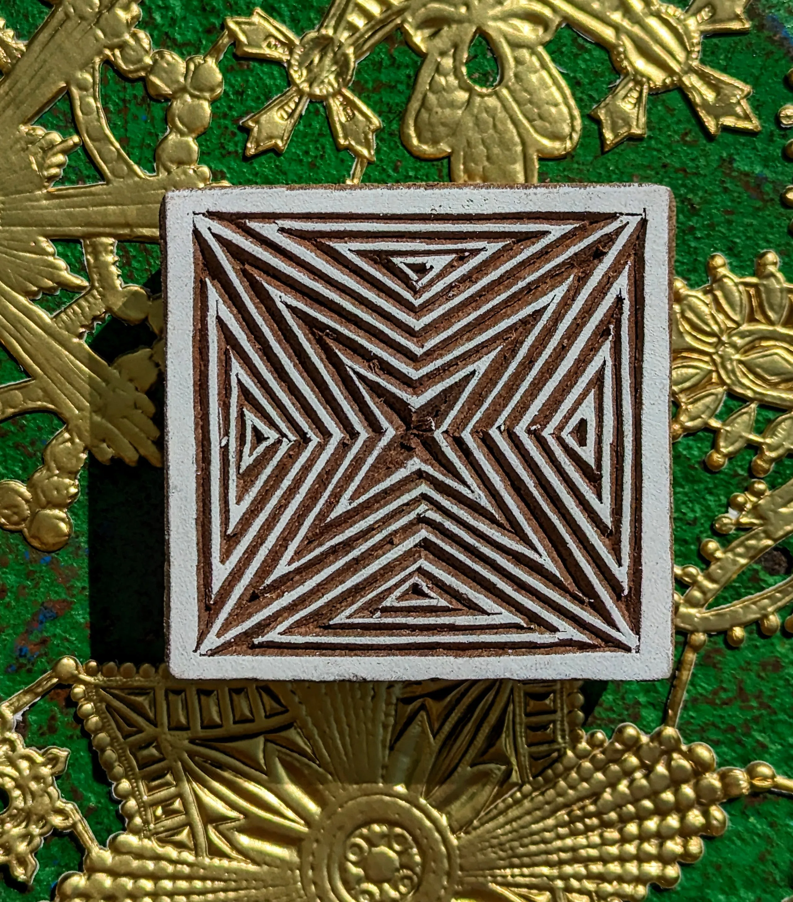 Geometric tile woodblocks