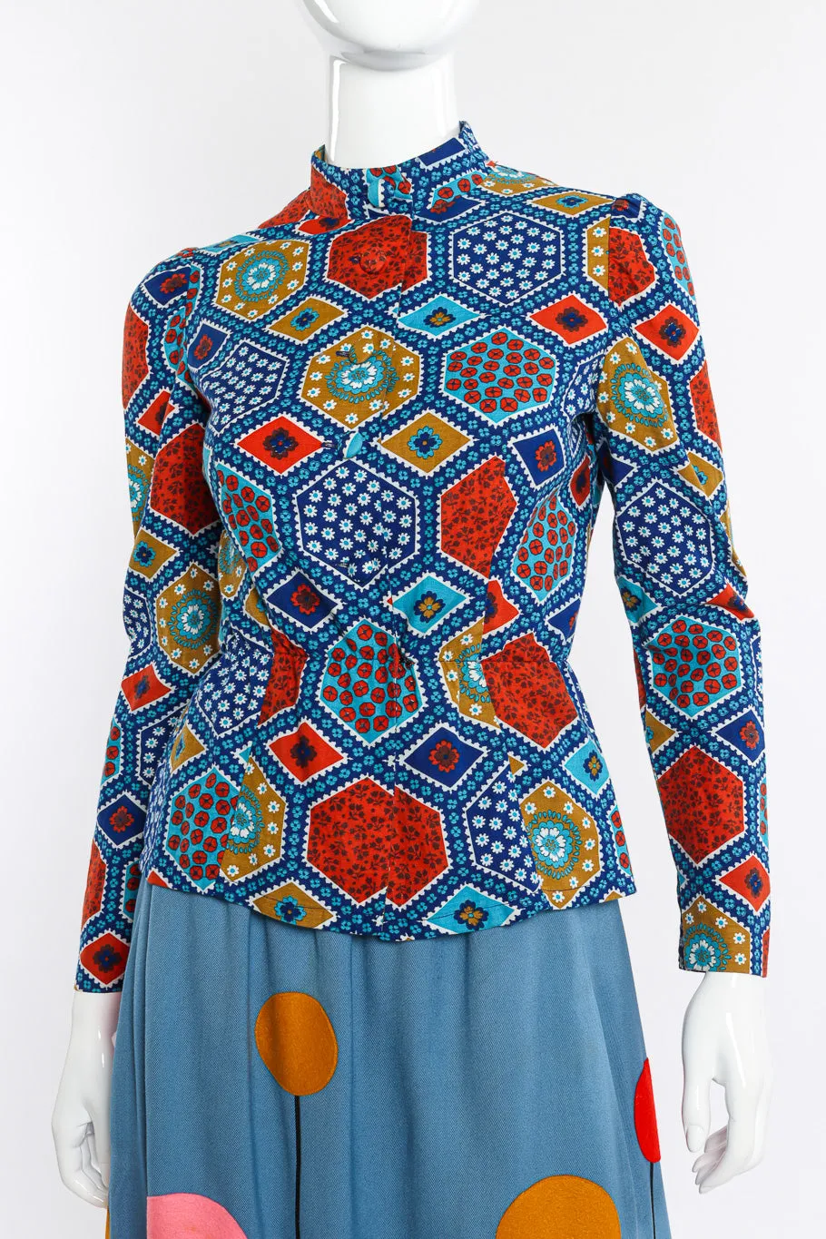 Geometric Top and Skirt Set