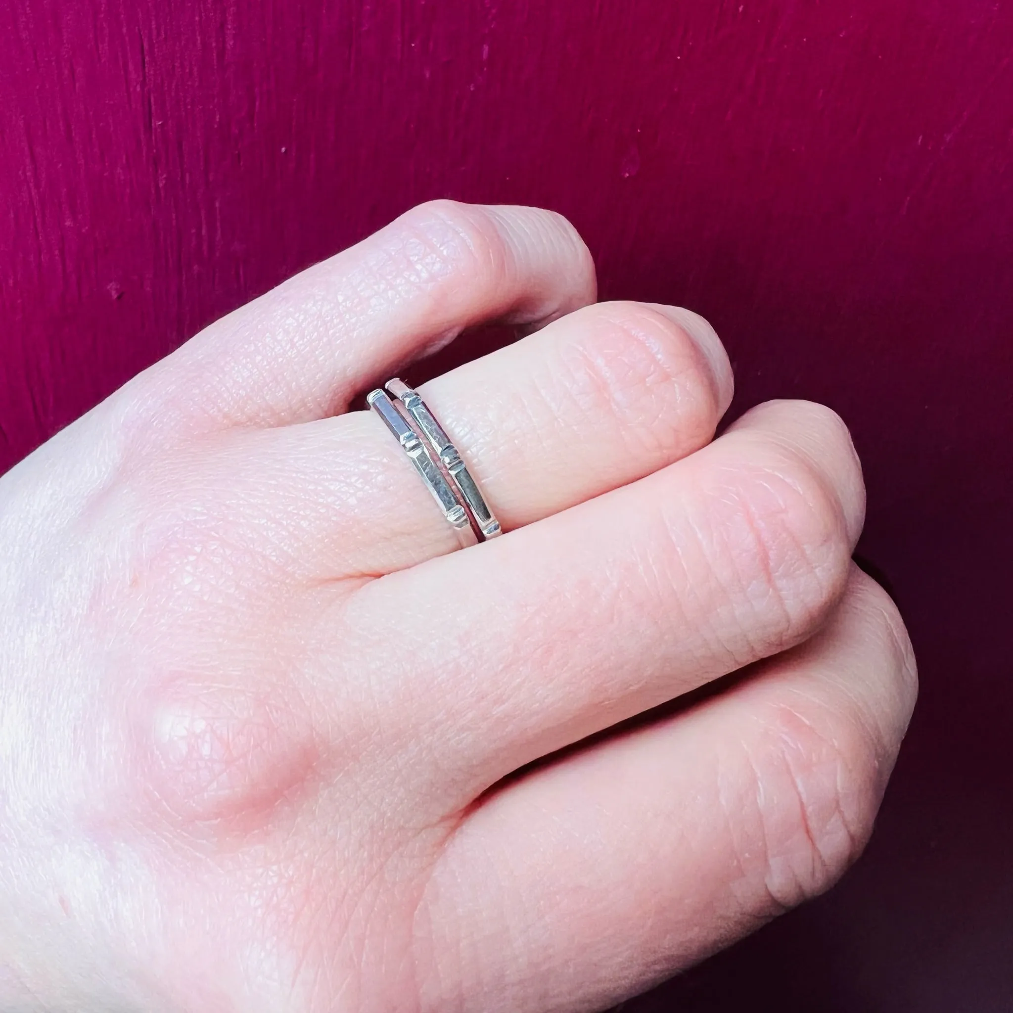Geometric White Gold Band c.1940
