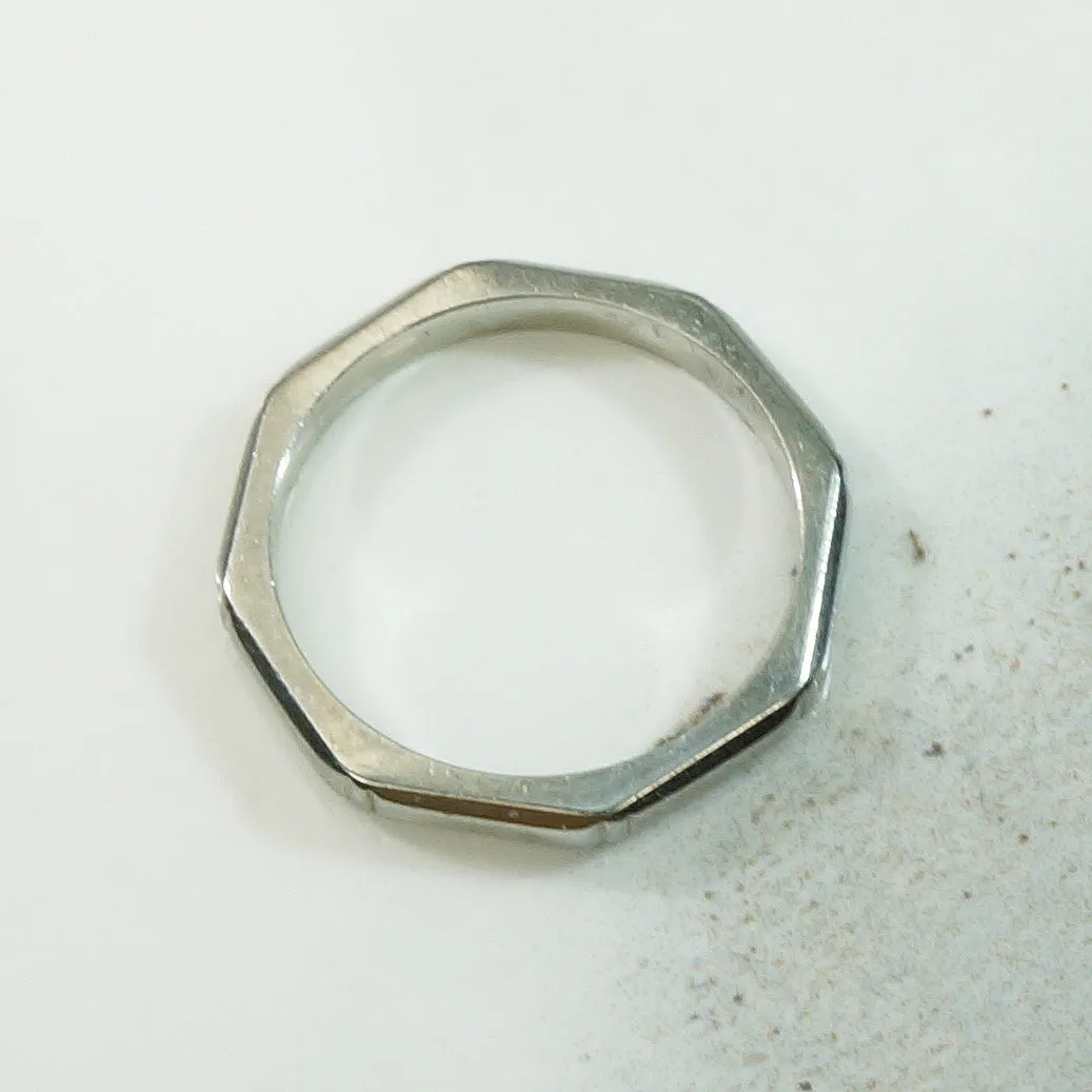 Geometric White Gold Band c.1940