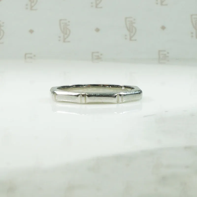 Geometric White Gold Band c.1940