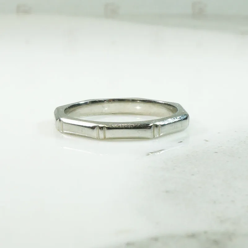 Geometric White Gold Band c.1940