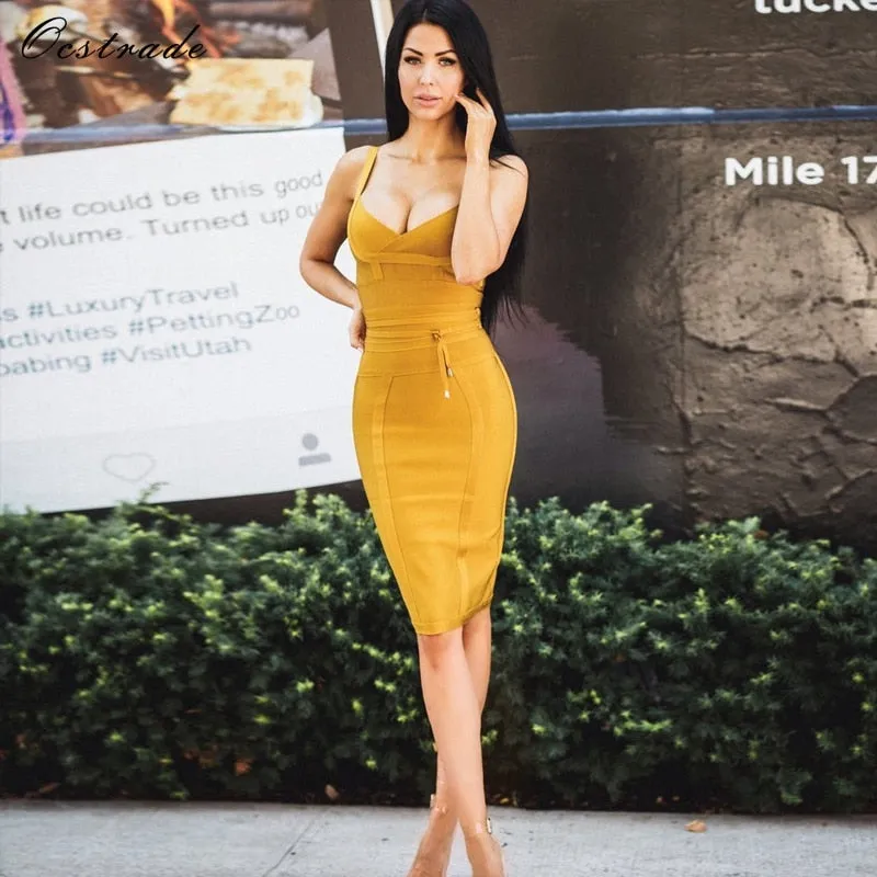 Ginger Tie Waist Sexy Party Dresses