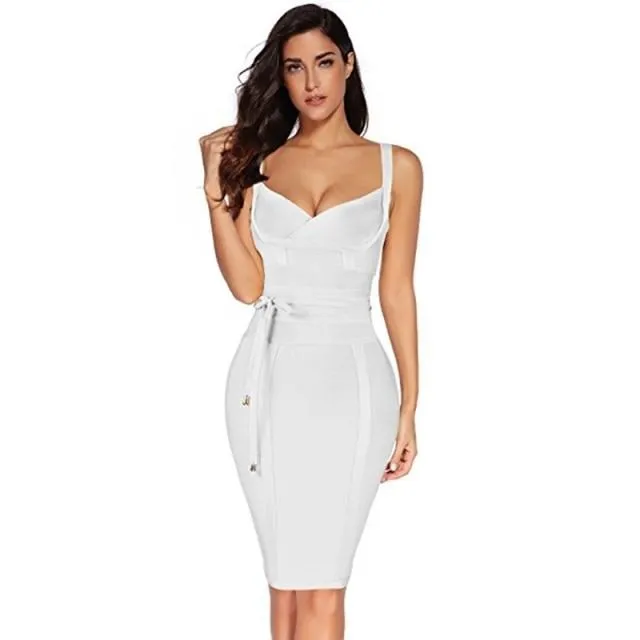 Ginger Tie Waist Sexy Party Dresses
