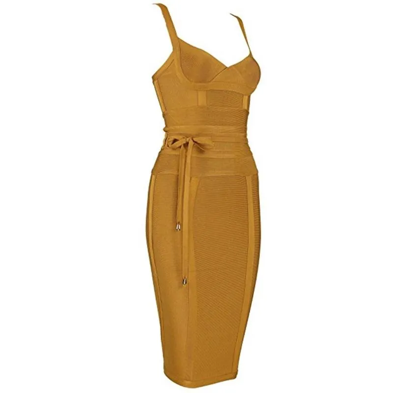 Ginger Tie Waist Sexy Party Dresses
