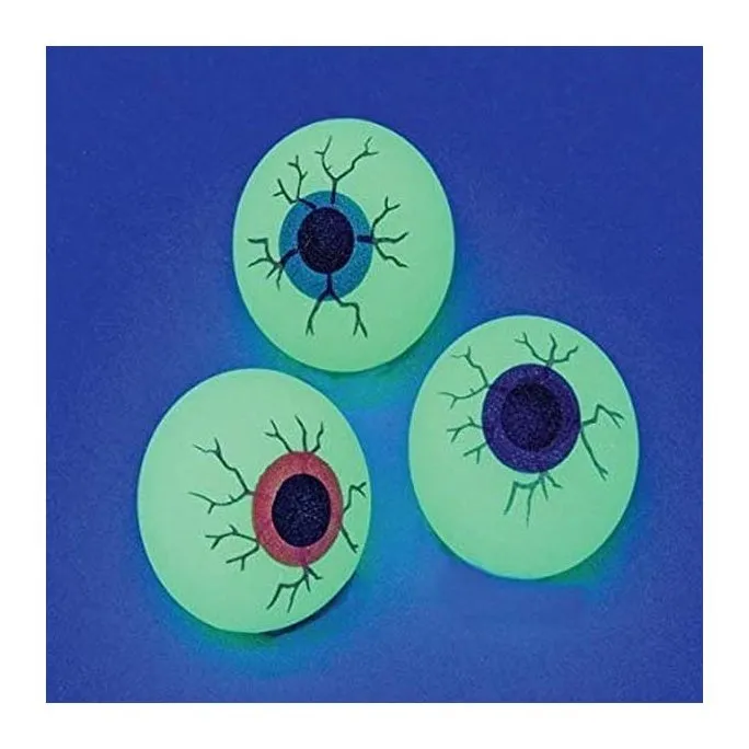 Glow In The Dark Eye Ball Bouncy Balls 32 Mm Size Eyeballs