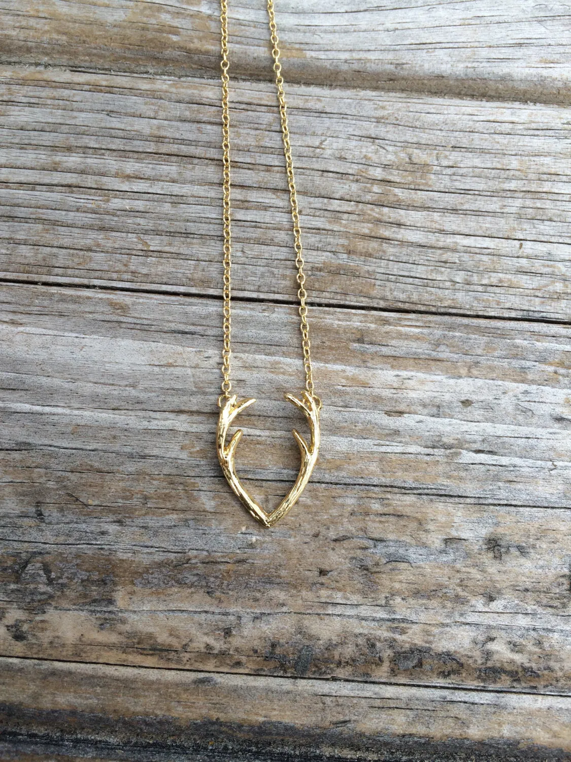 Gold Antler Necklace