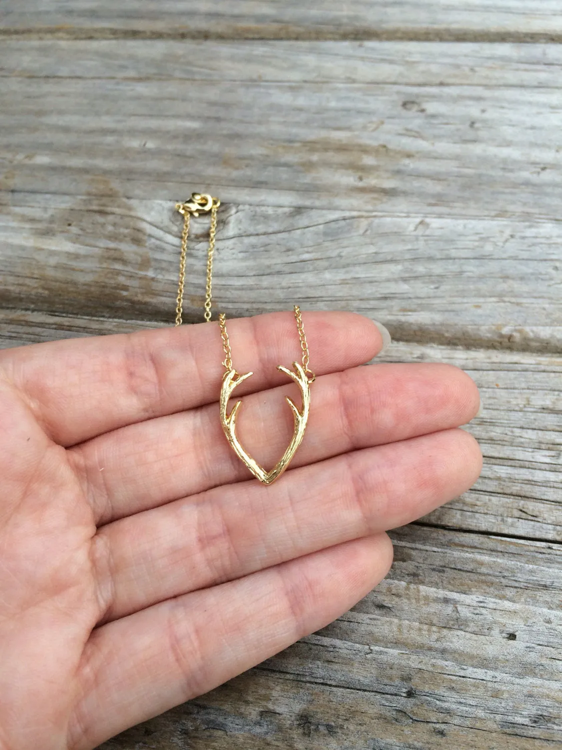 Gold Antler Necklace