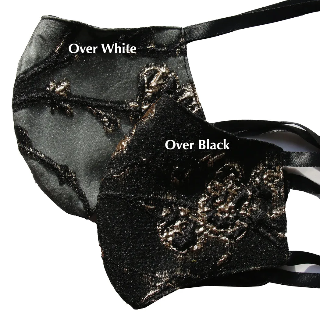 Gold Burnout Floral Mask / 2 Colors