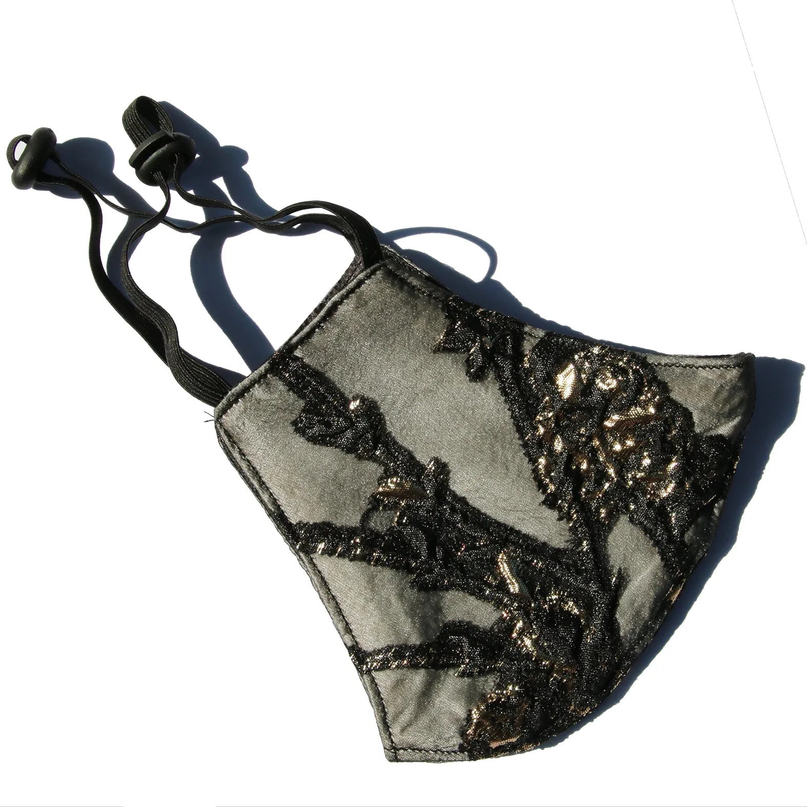 Gold Burnout Floral Mask / 2 Colors