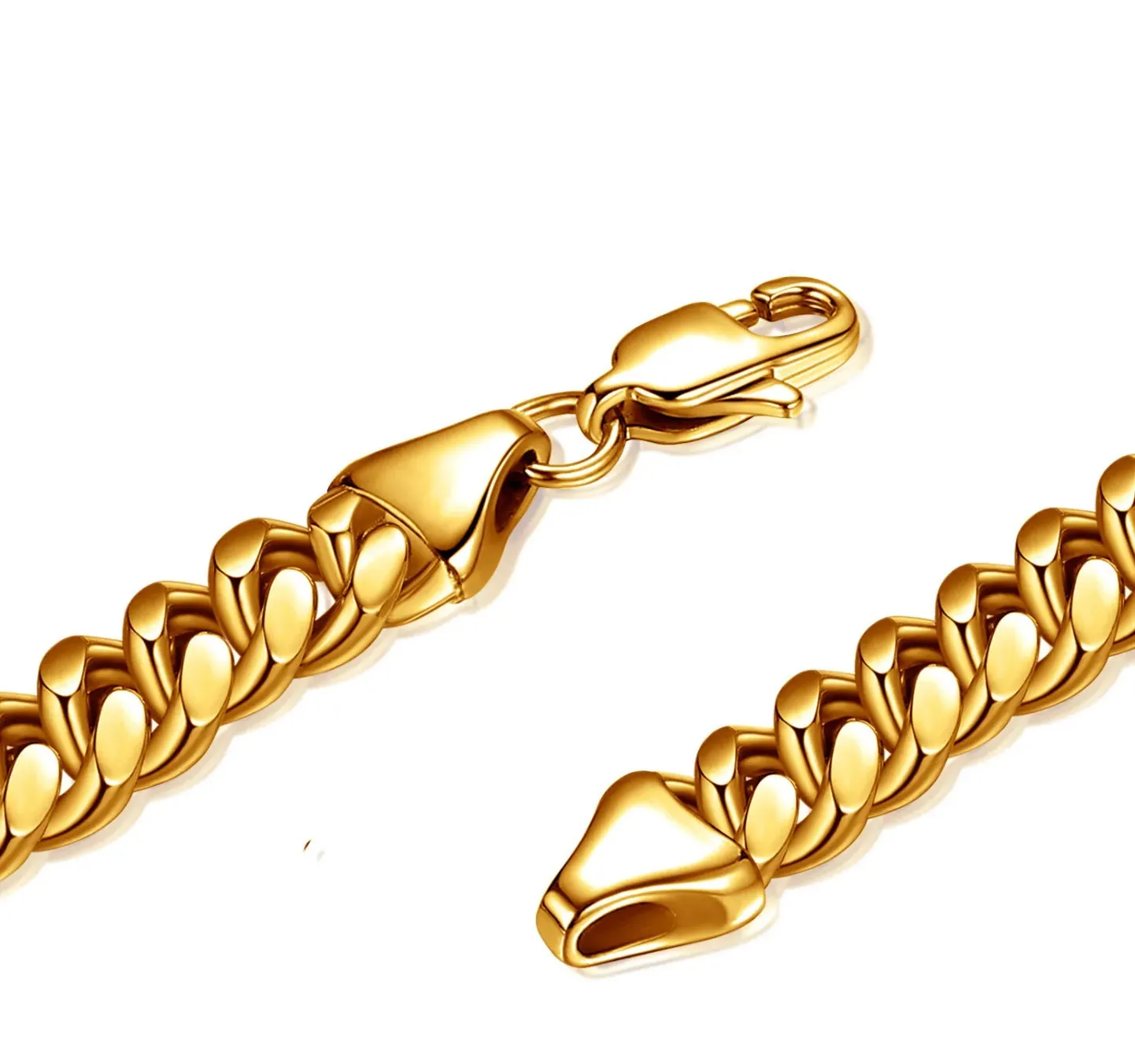 Gold Cuban Link Chain | Gold Cuban Link Necklace | Gold Cuban Link Bracelet | Cuban Chain | Gold Stainless Steel Chain | Maimi Cuban Chain