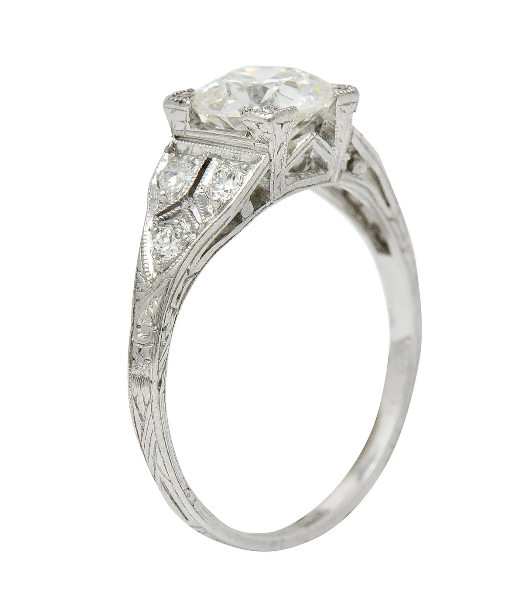 Graf Art Deco 1.36 CTW Diamond Platinum Engagement Ring GIA