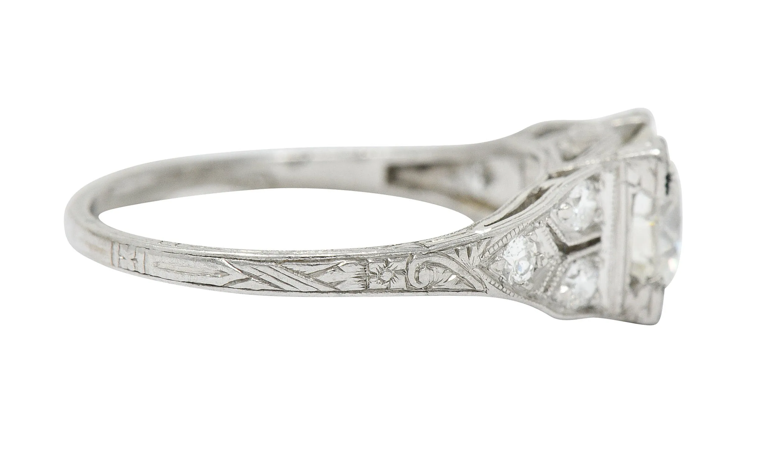 Graf Art Deco 1.36 CTW Diamond Platinum Engagement Ring GIA
