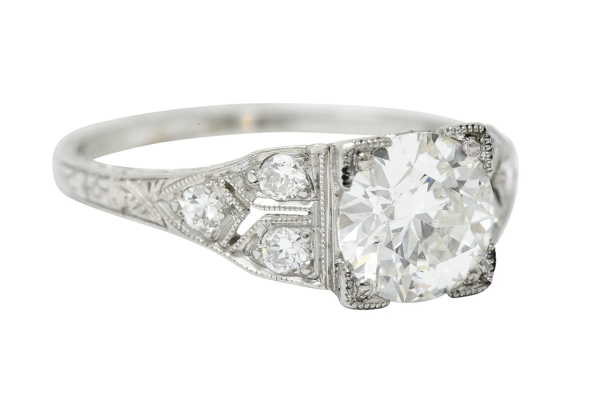 Graf Art Deco 1.36 CTW Diamond Platinum Engagement Ring GIA