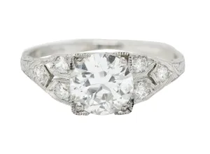 Graf Art Deco 1.36 CTW Diamond Platinum Engagement Ring GIA