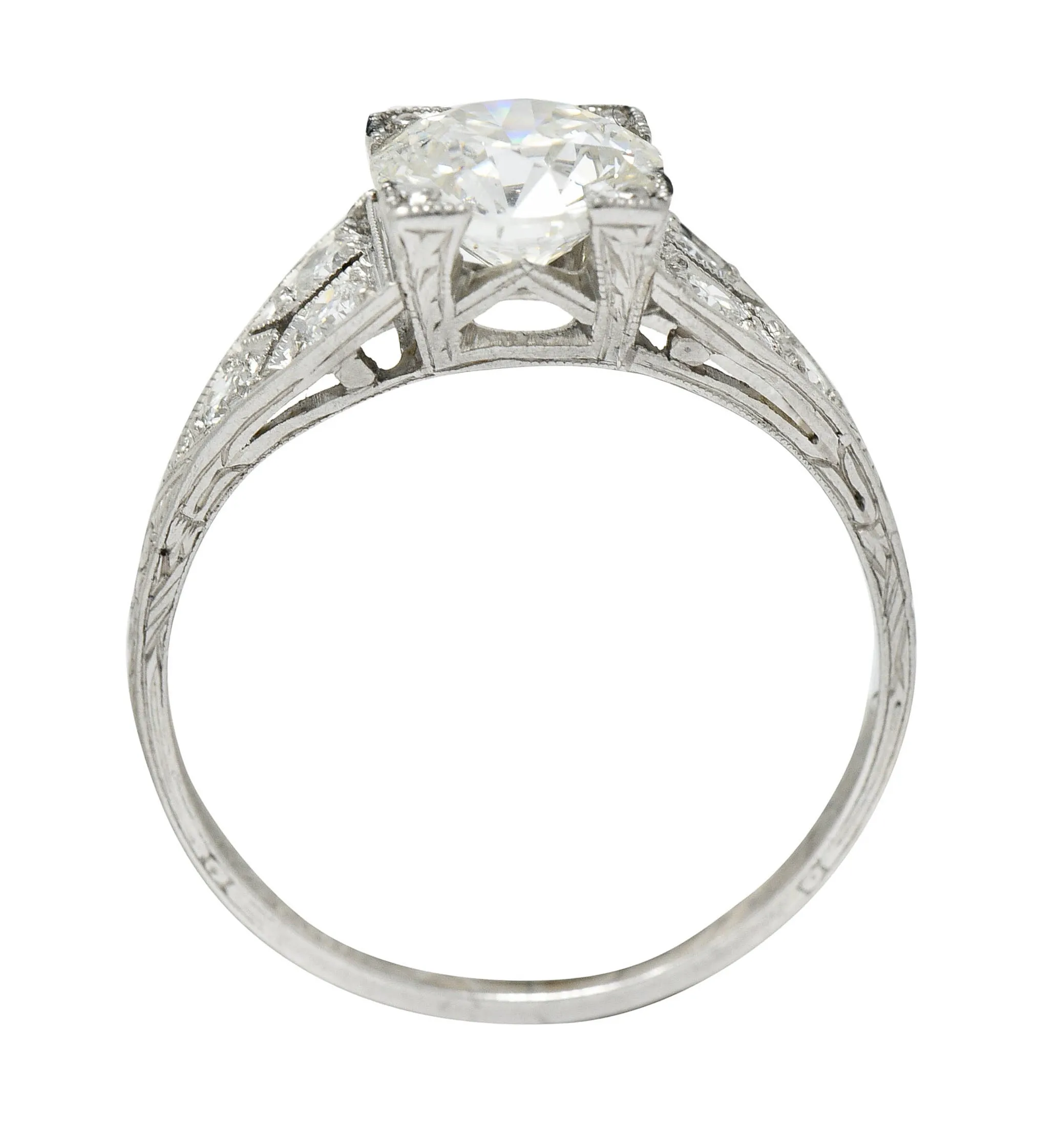 Graf Art Deco 1.36 CTW Diamond Platinum Engagement Ring GIA