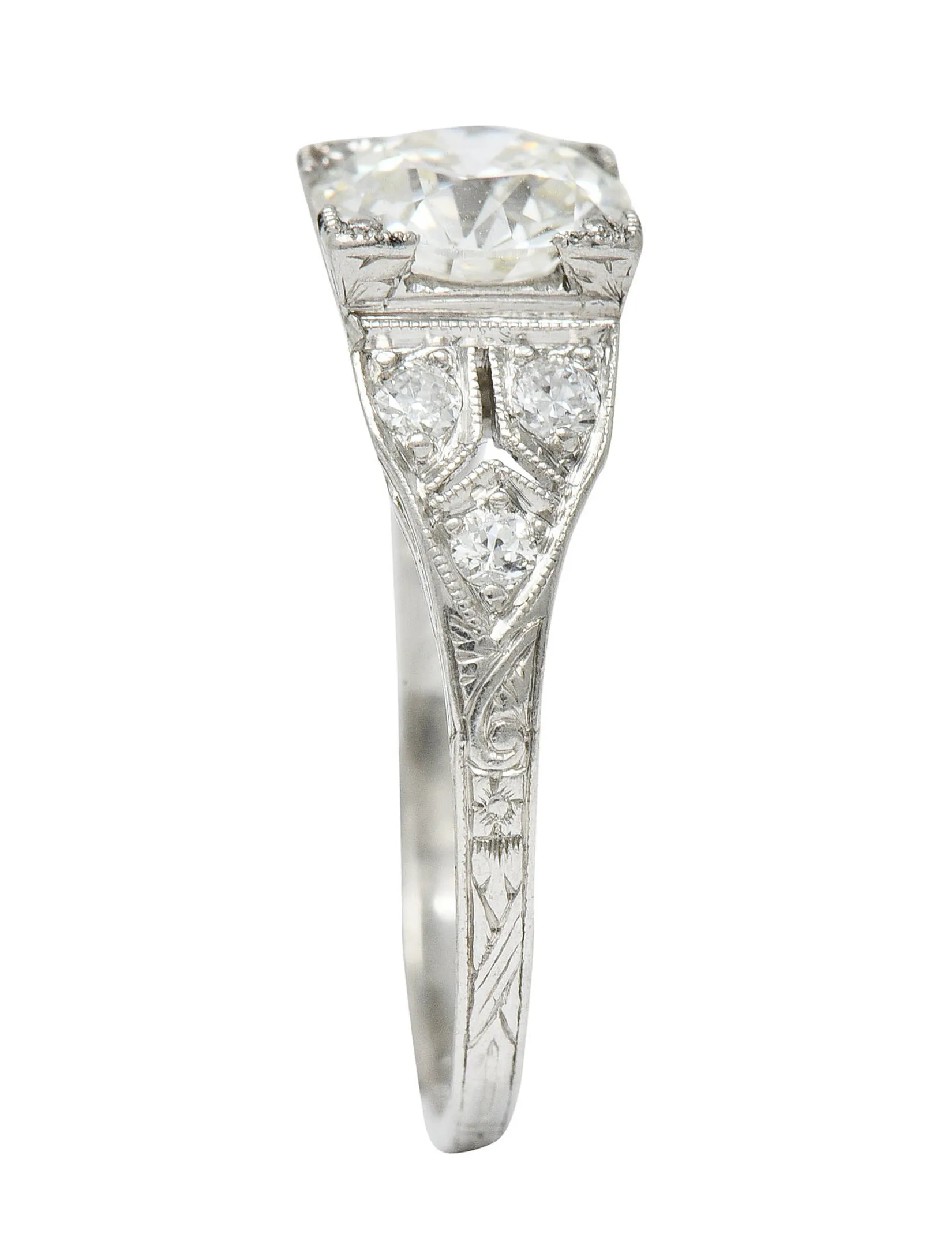 Graf Art Deco 1.36 CTW Diamond Platinum Engagement Ring GIA