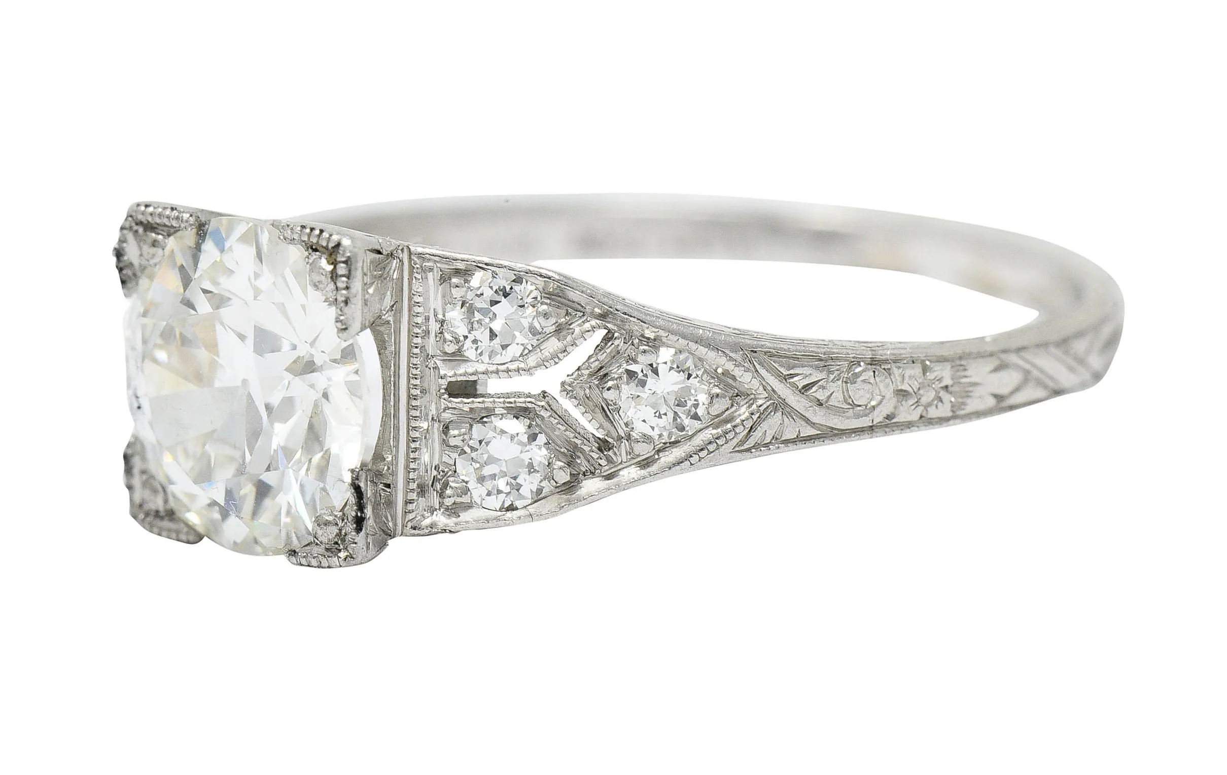 Graf Art Deco 1.36 CTW Diamond Platinum Engagement Ring GIA