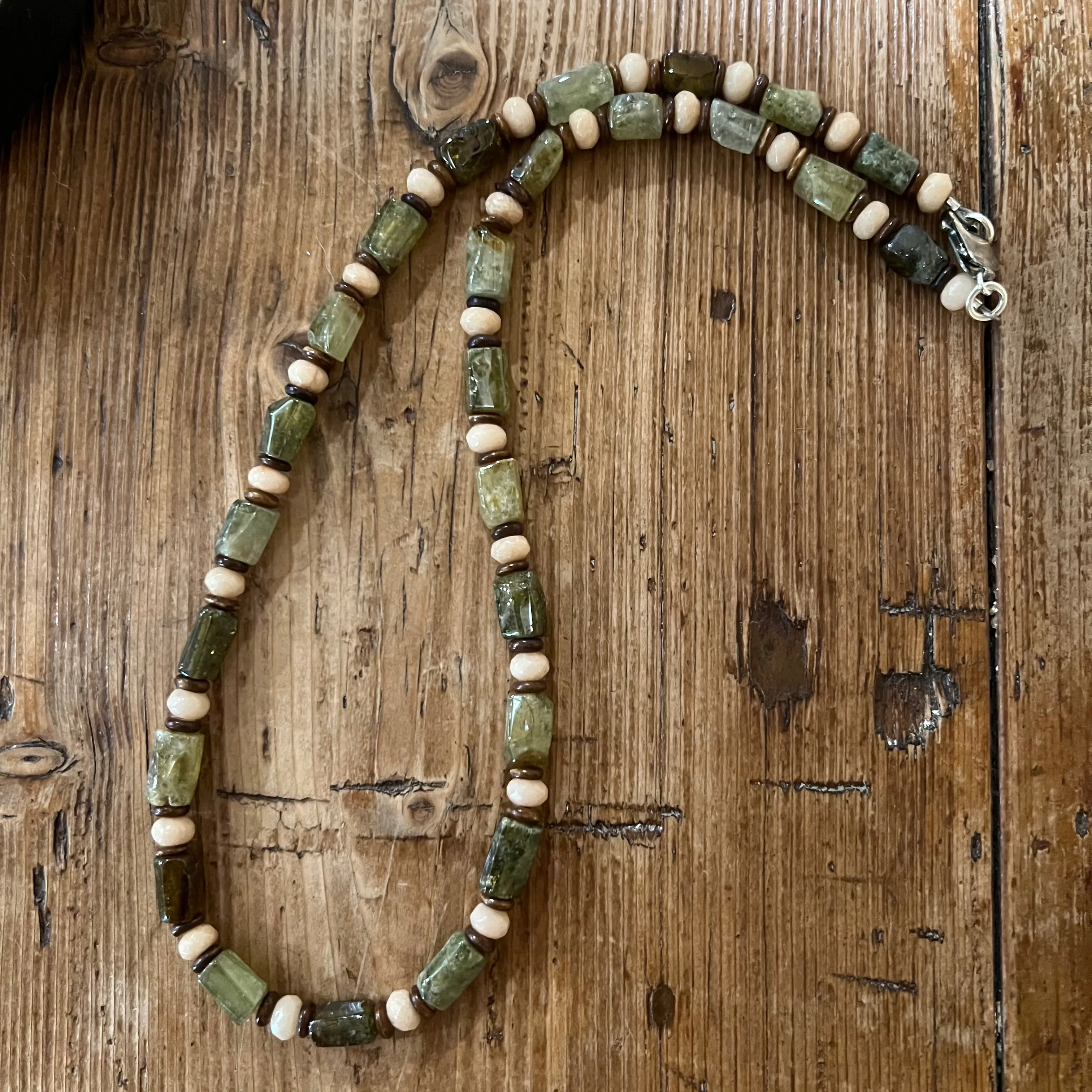 Green Garnet Khaki Jade Necklace