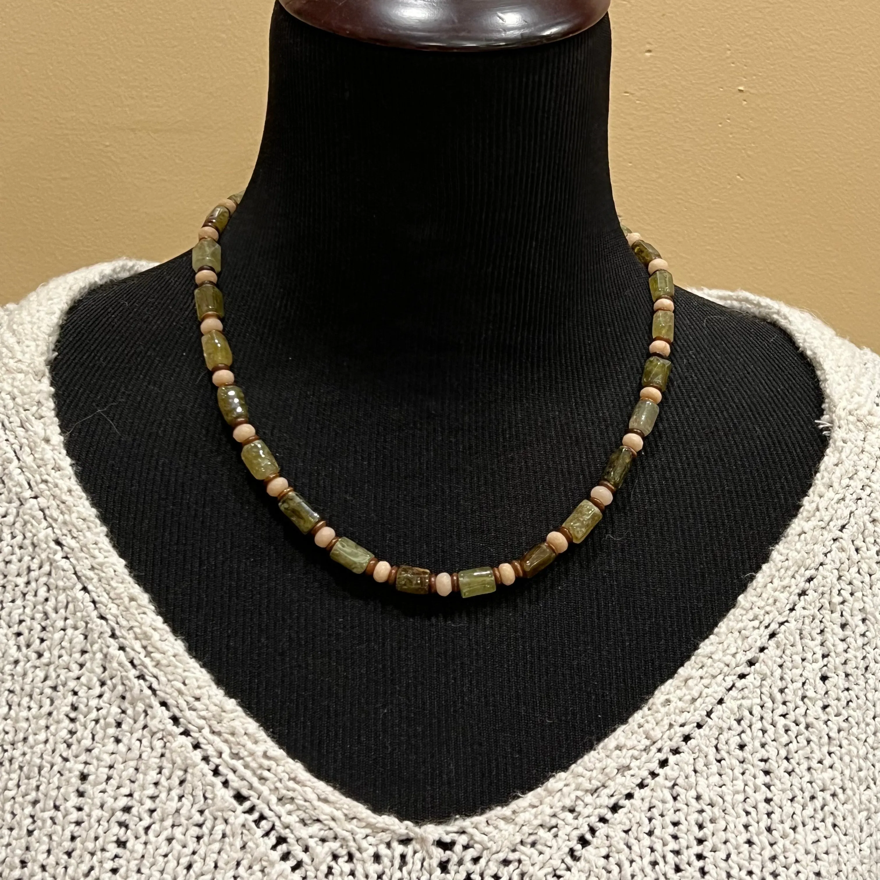 Green Garnet Khaki Jade Necklace