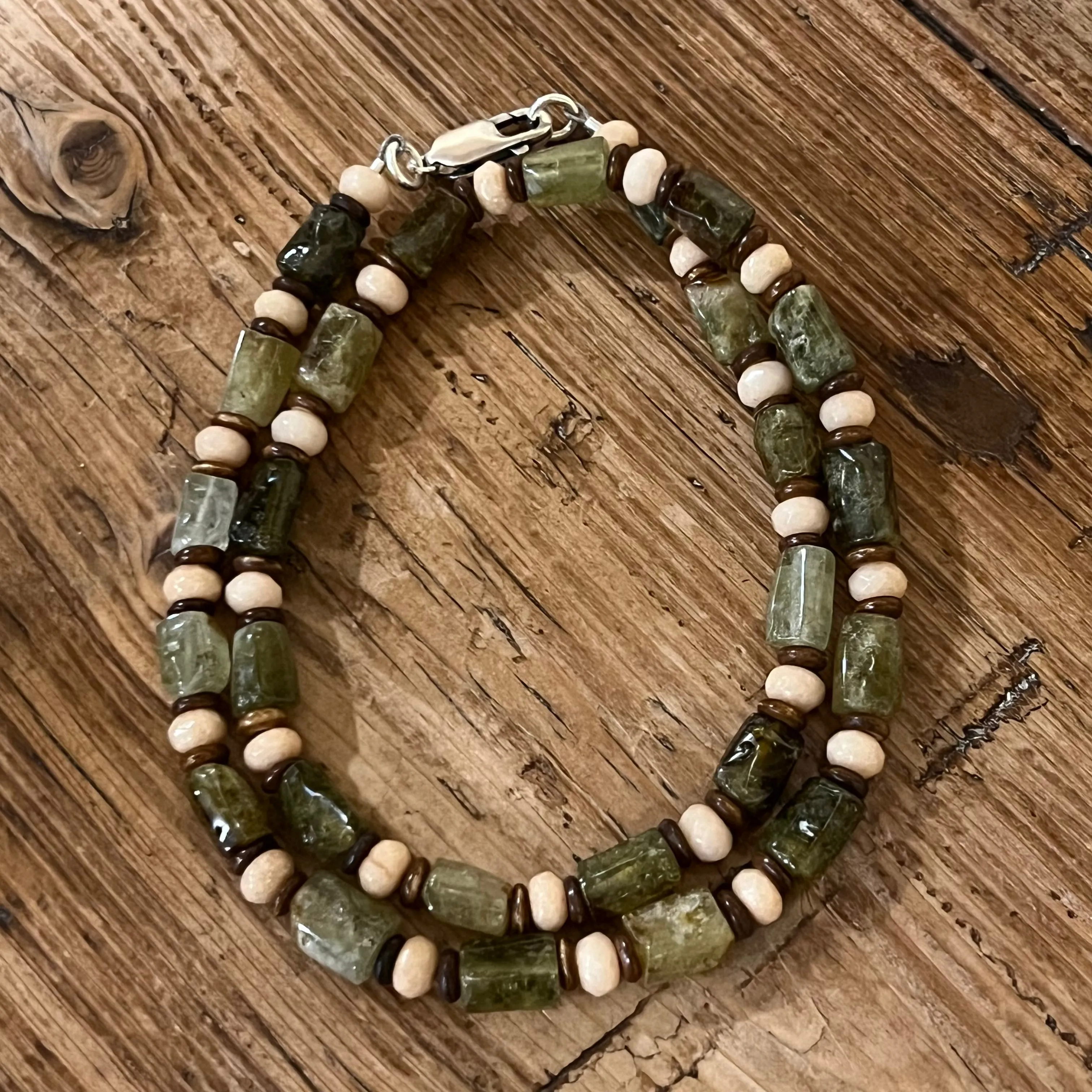 Green Garnet Khaki Jade Necklace