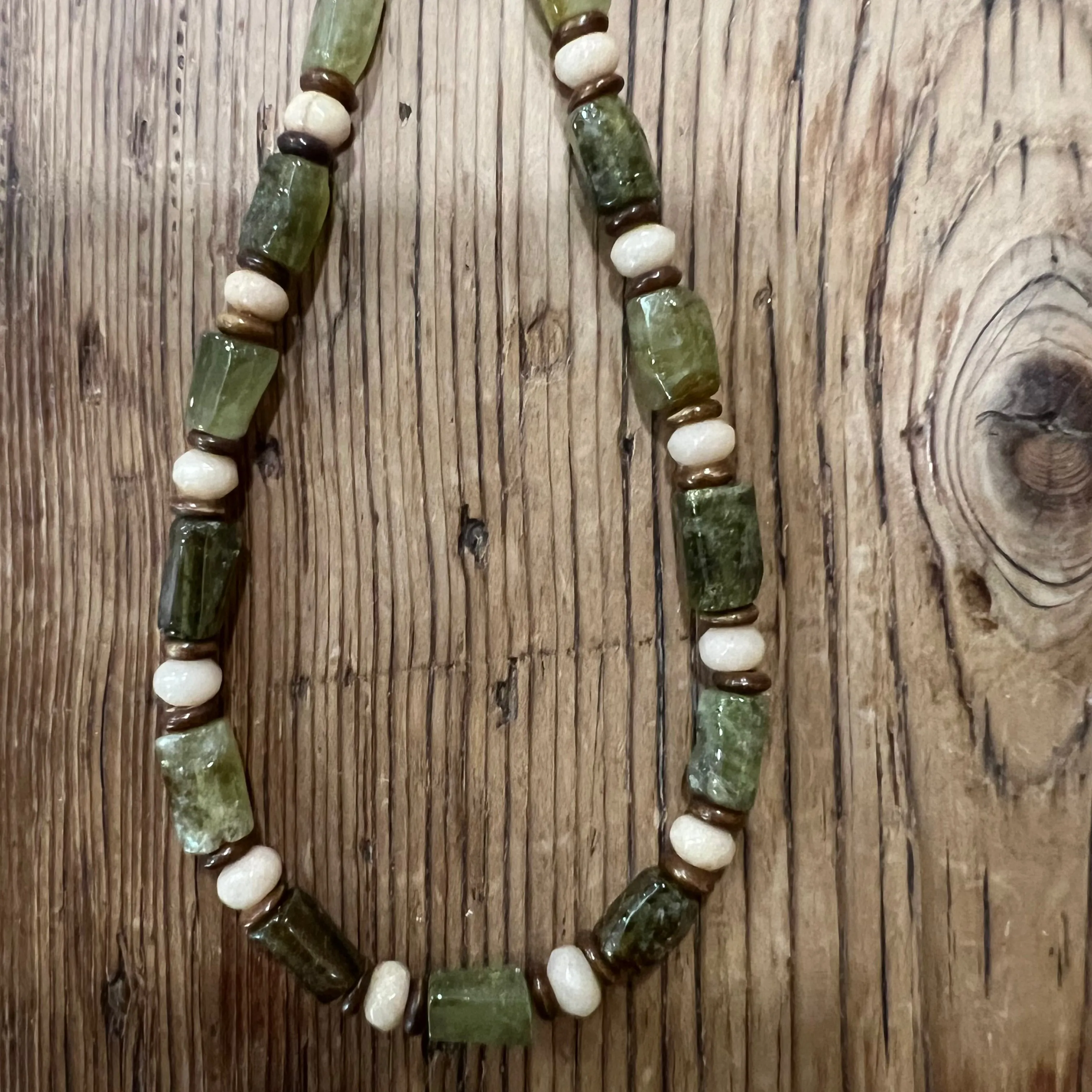 Green Garnet Khaki Jade Necklace