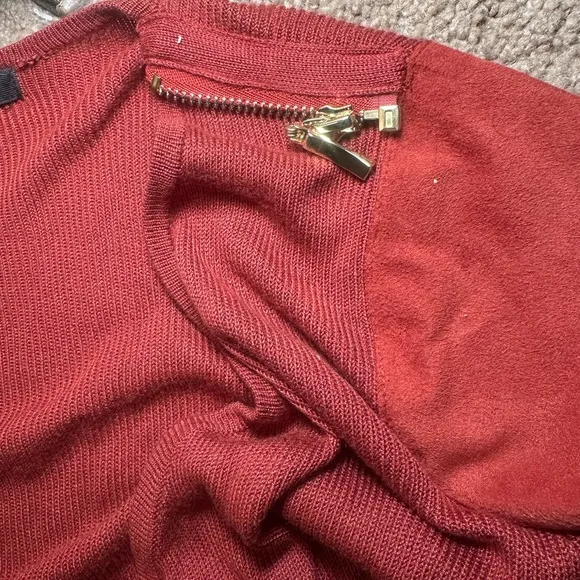 GUESS Anisa Faux suede sleeve Drape Sweater Pullover Coverup cardigan