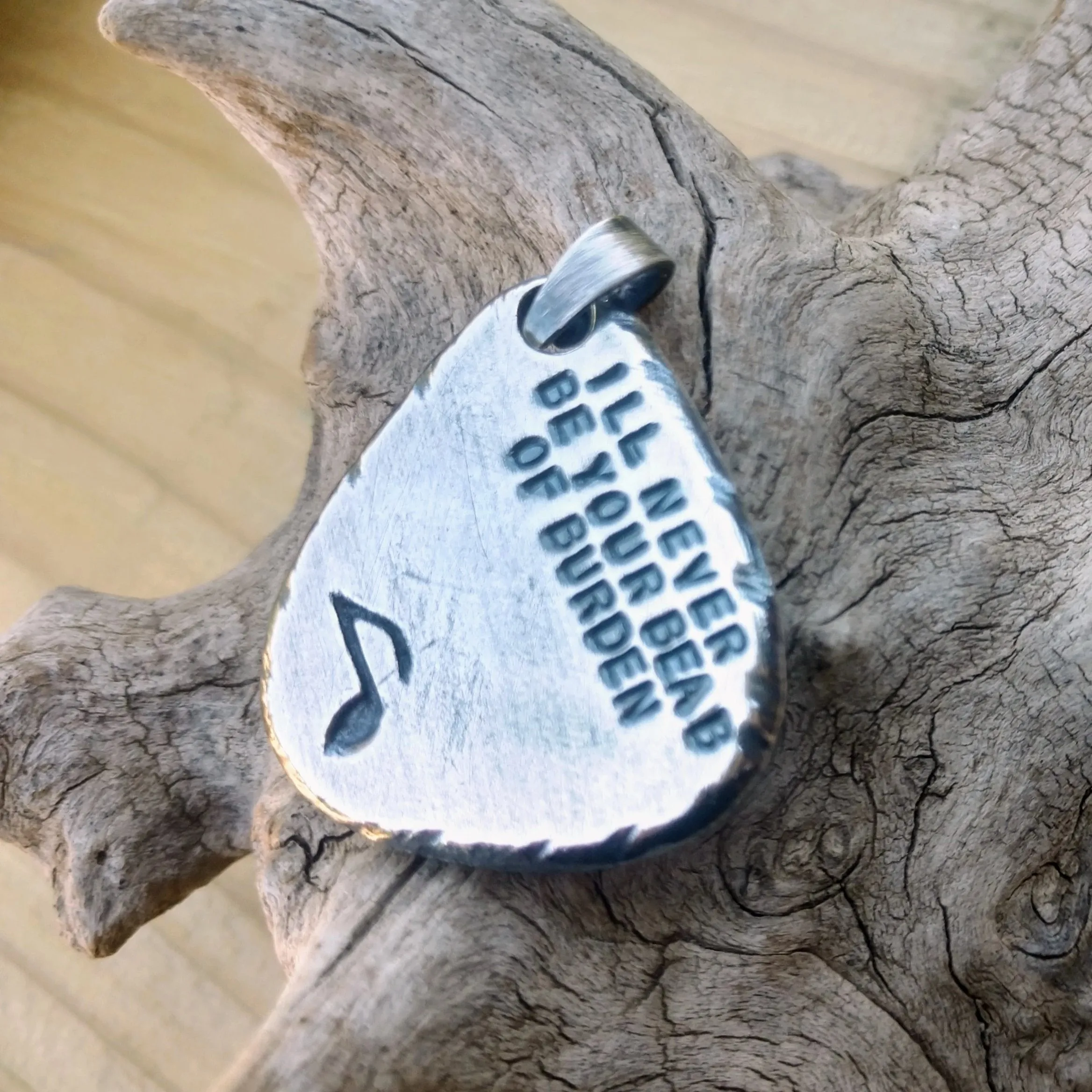 Guitar Pick Pendant | Personalized Sterling Silver