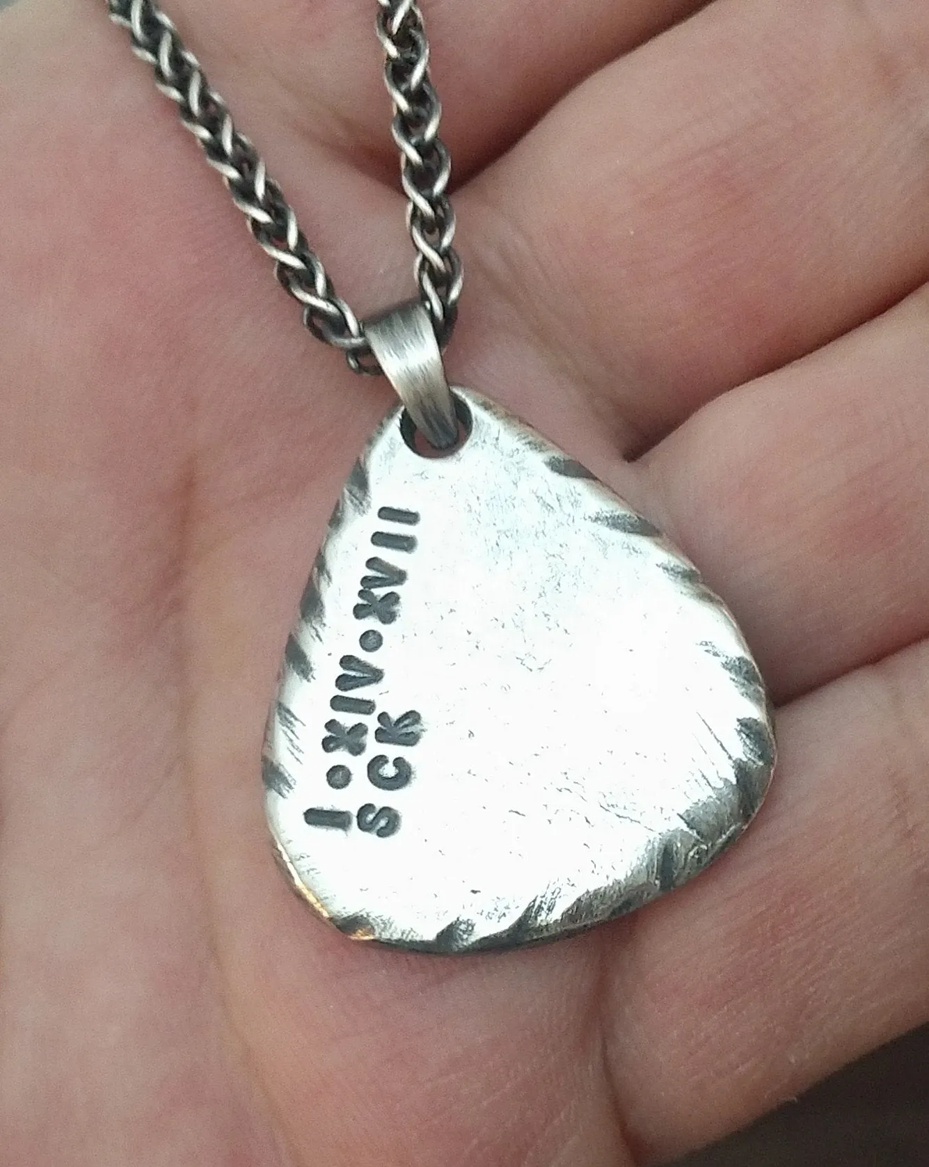 Guitar Pick Pendant | Personalized Sterling Silver