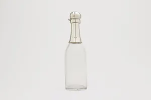 Half Champagne Bottle Glass & Sterling Silver Decanter